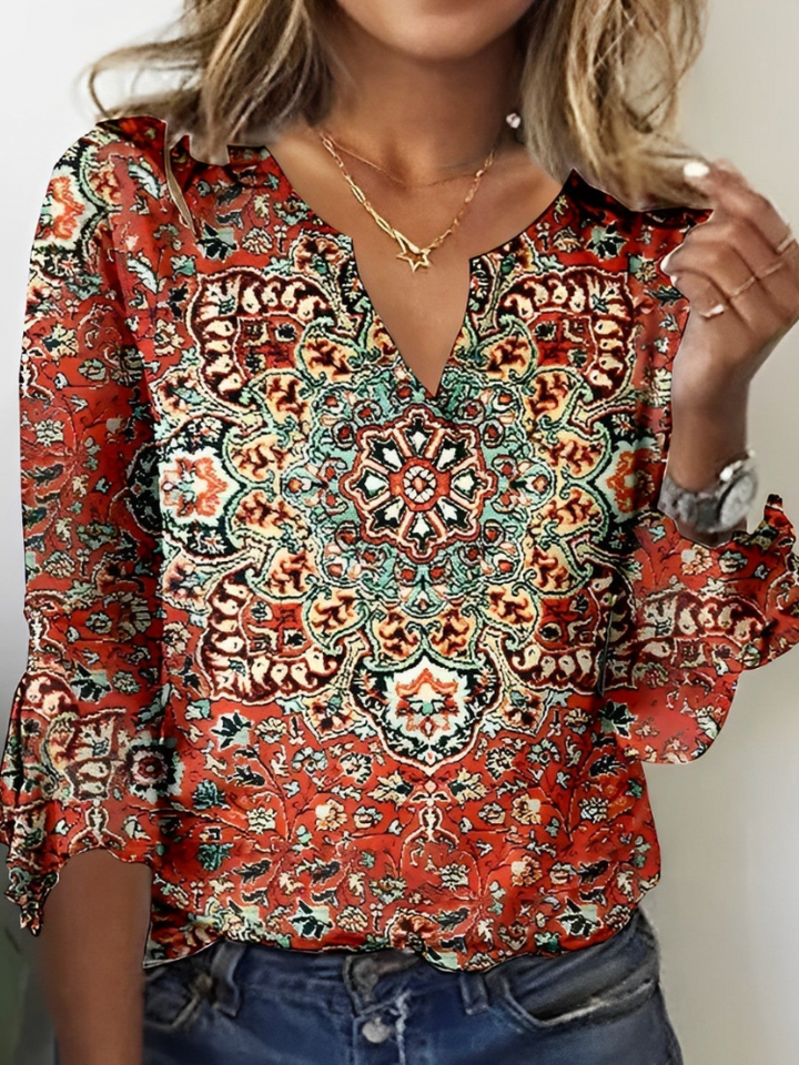 Viena | Gekleurde Top met print