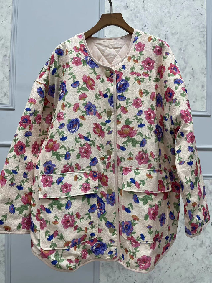 Katy | Katoenen jas met bloemenprint