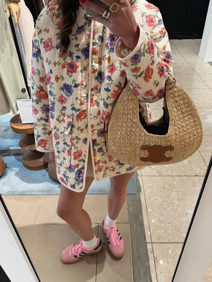 Katy | Katoenen jas met bloemenprint
