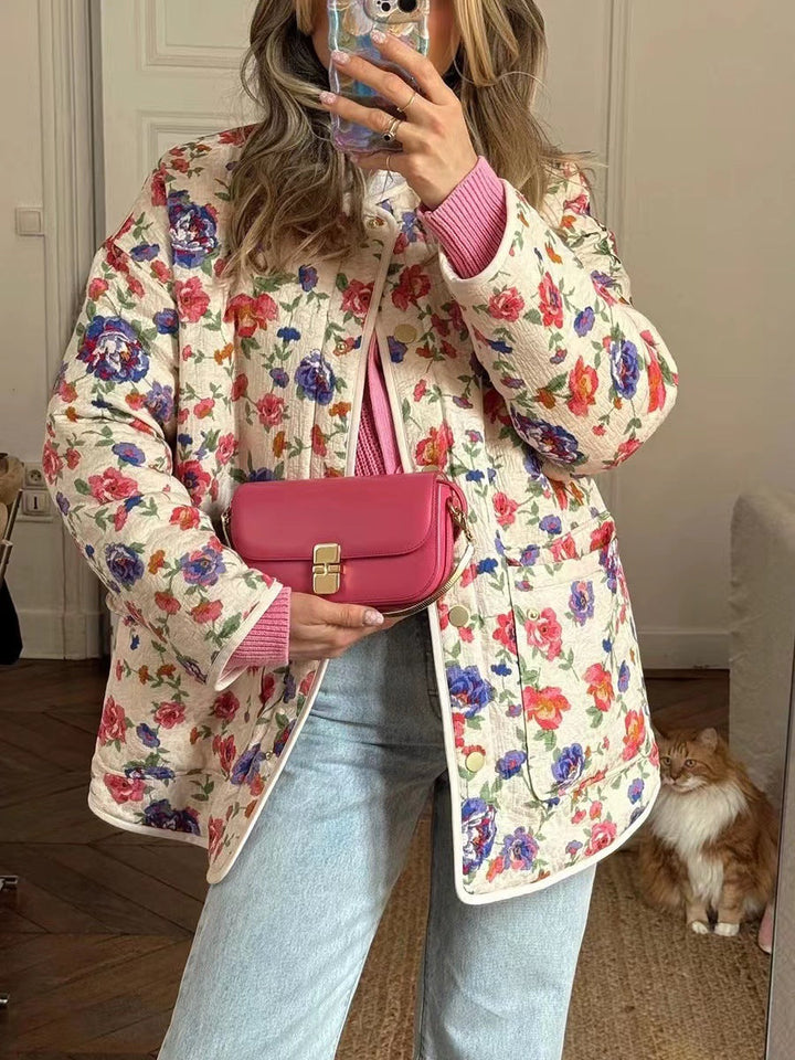 Katy | Katoenen jas met bloemenprint