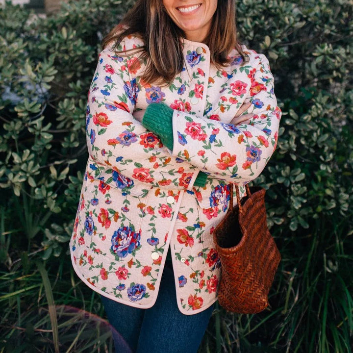 Katy | Katoenen jas met bloemenprint